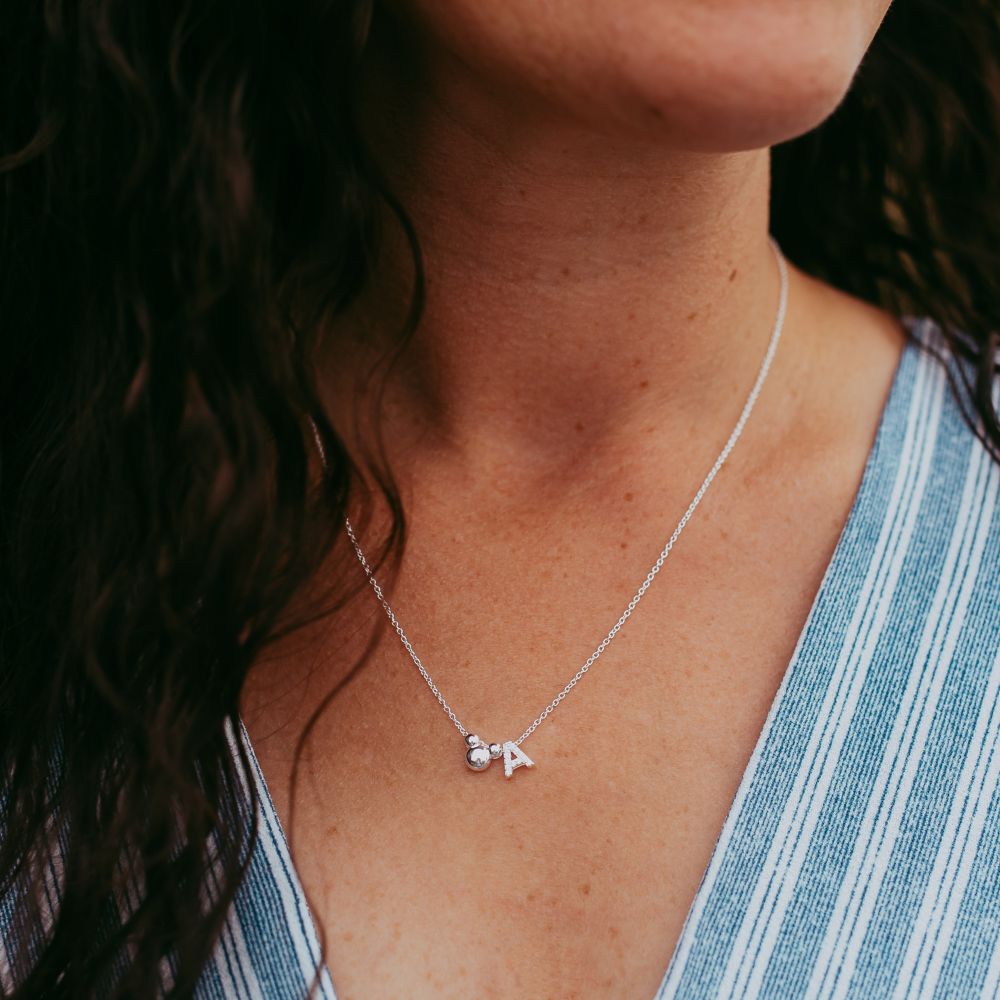 Mickey Mouse Icon Initial Slide Necklace by Rebecca Hook