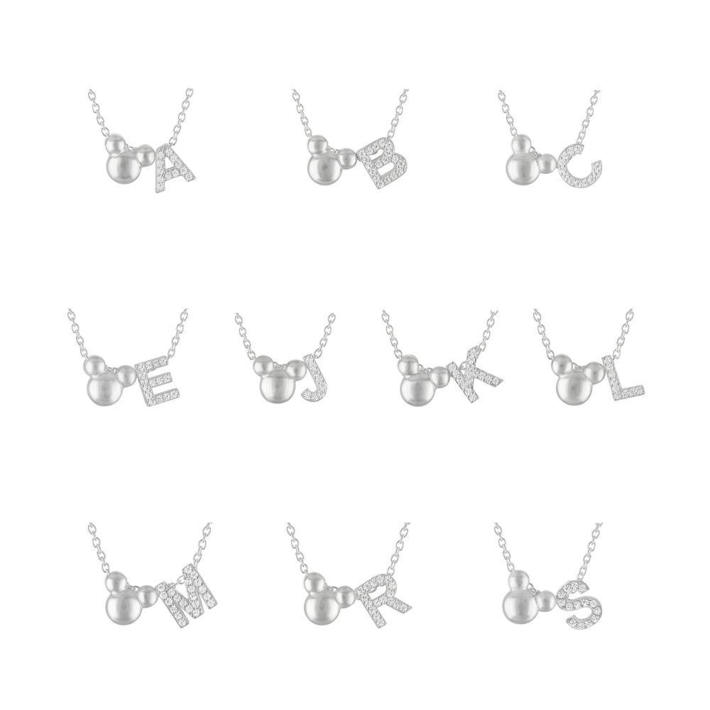 Mickey Mouse Icon Initial Slide Necklace by Rebecca Hook