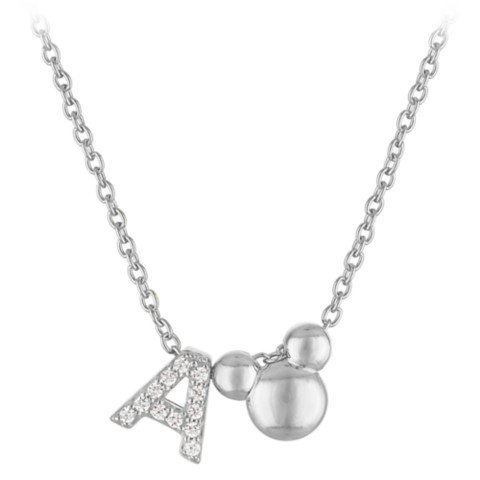 Rebecca Hook Mickey Mouse Icon Initial Slide Necklace by