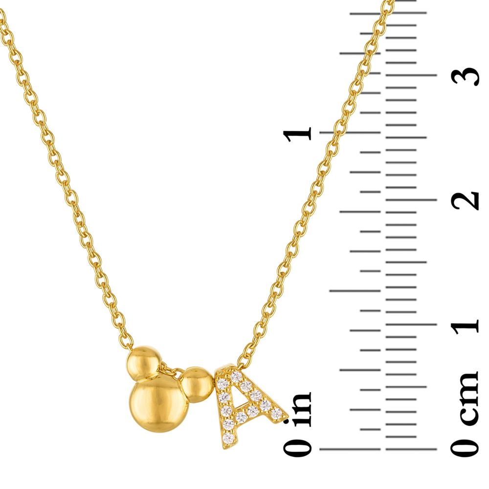 Mickey Mouse Icon Initial Slide Necklace by Rebecca Hook &ndash; Gold