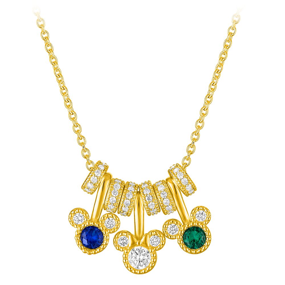 Mickey Mouse Icon Birthstone Charm Necklace by Rebecca Hook