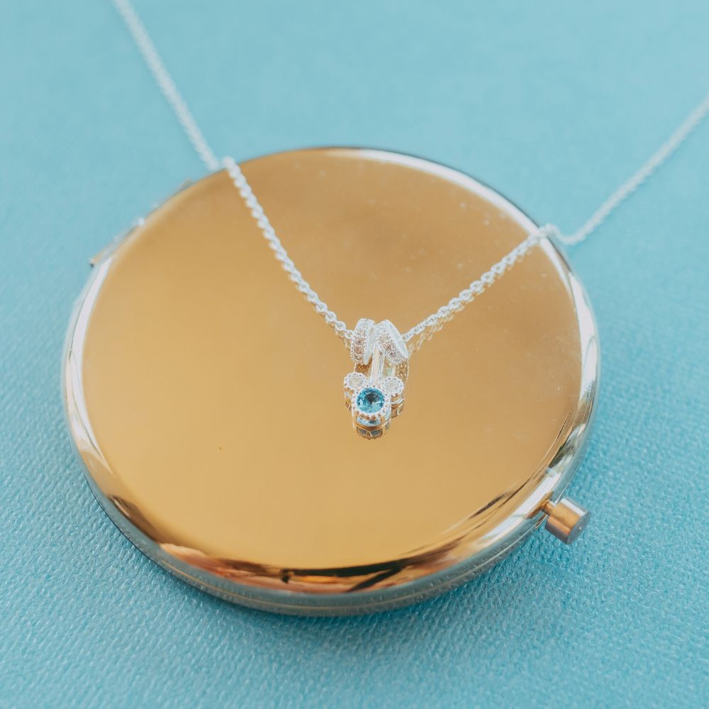 Mickey Mouse Icon Birthstone Charm Necklace by Rebecca Hook