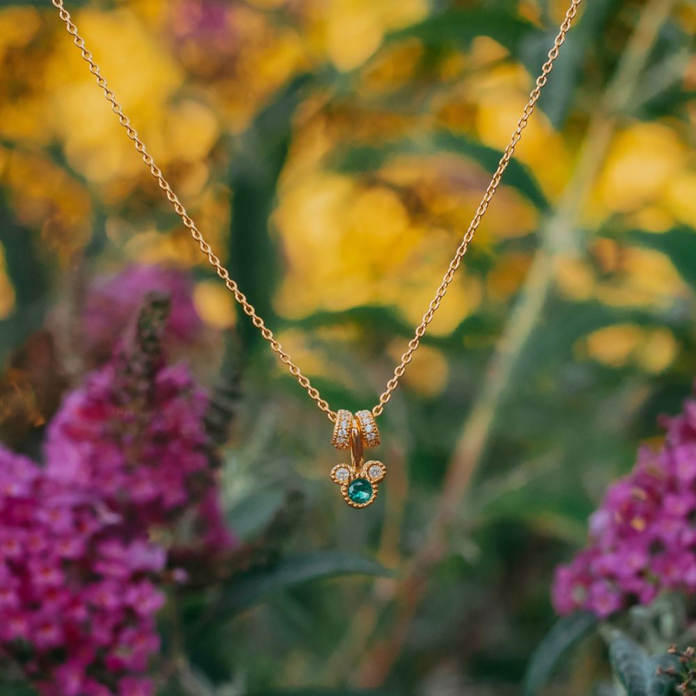 Mickey Mouse Icon Birthstone Charm Necklace by Rebecca Hook