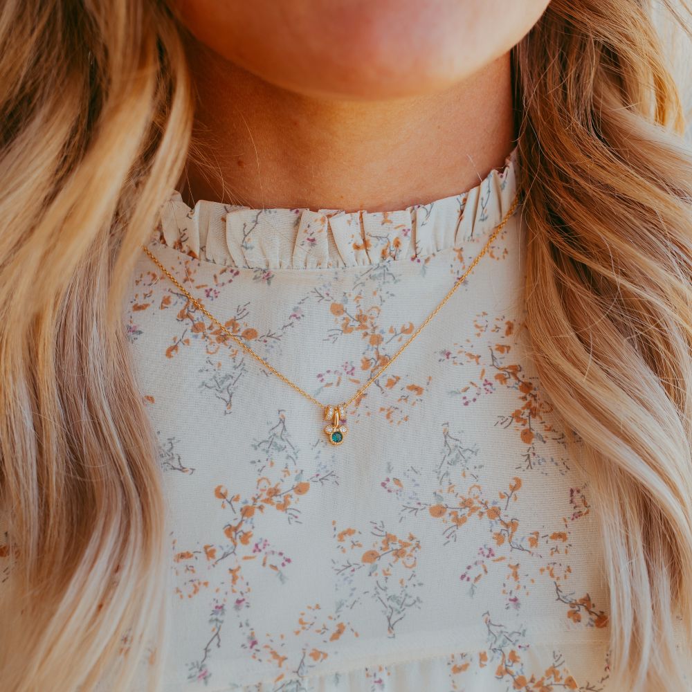 Minnie Mouse Birthstone Charm Necklace by Rebecca Hook