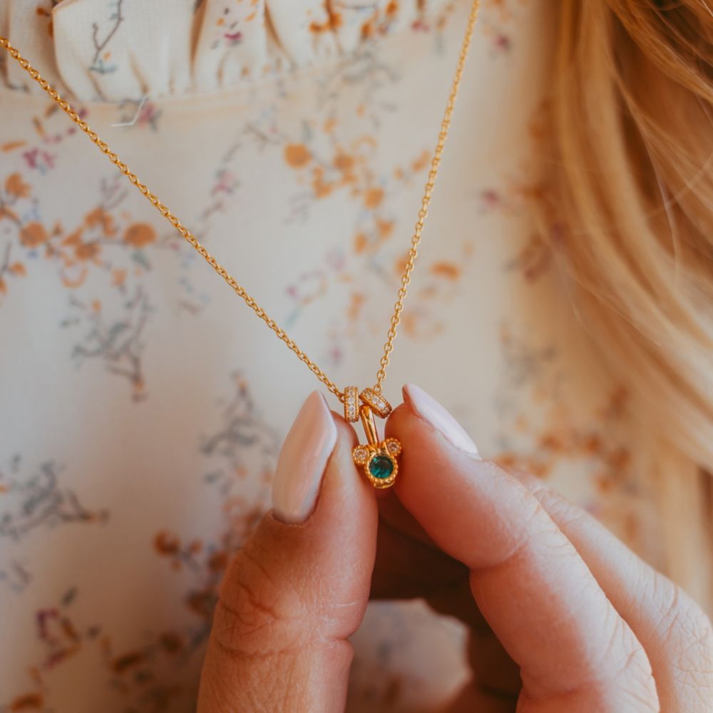 Minnie Mouse Birthstone Charm Necklace by Rebecca Hook