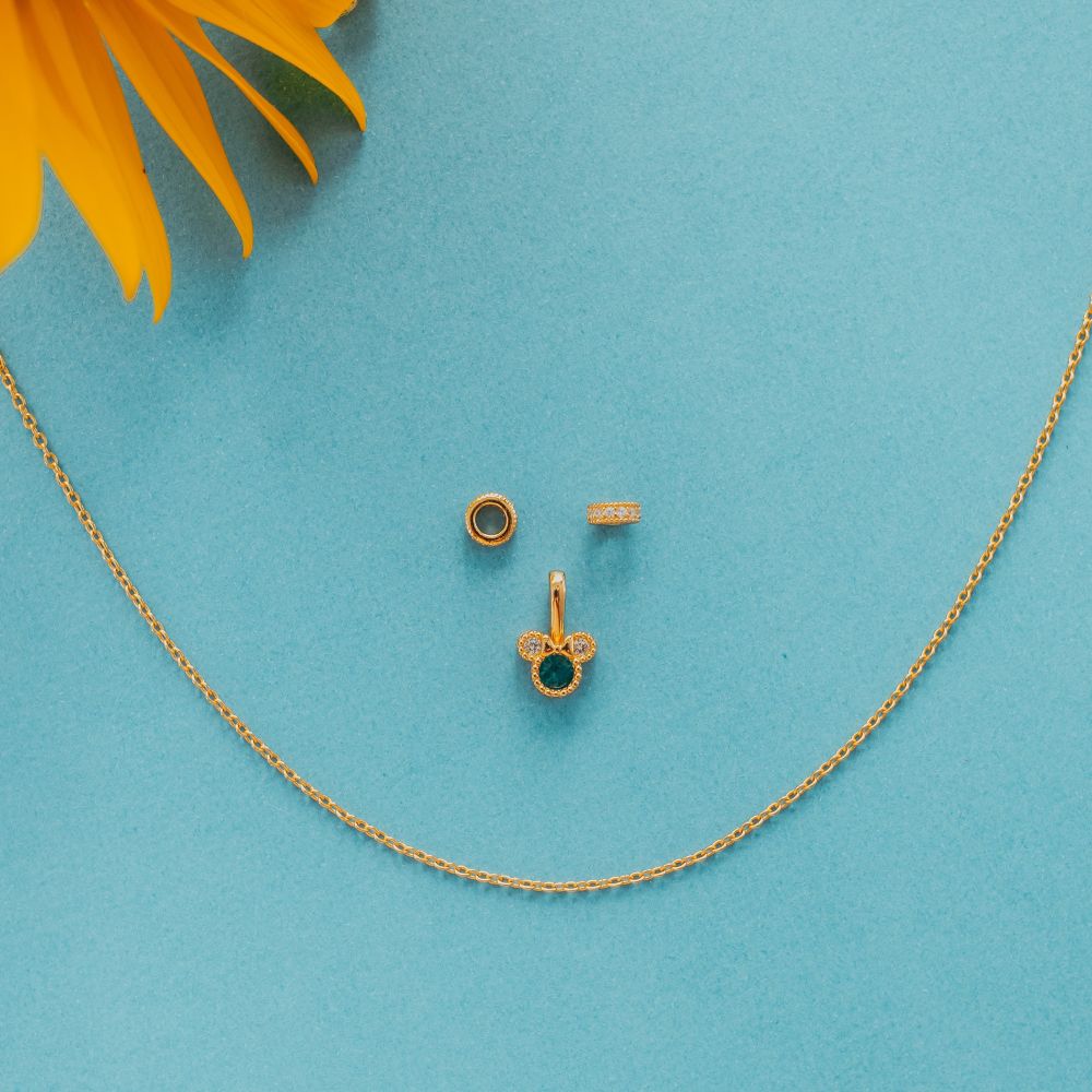 Minnie Mouse Birthstone Charm Necklace by Rebecca Hook