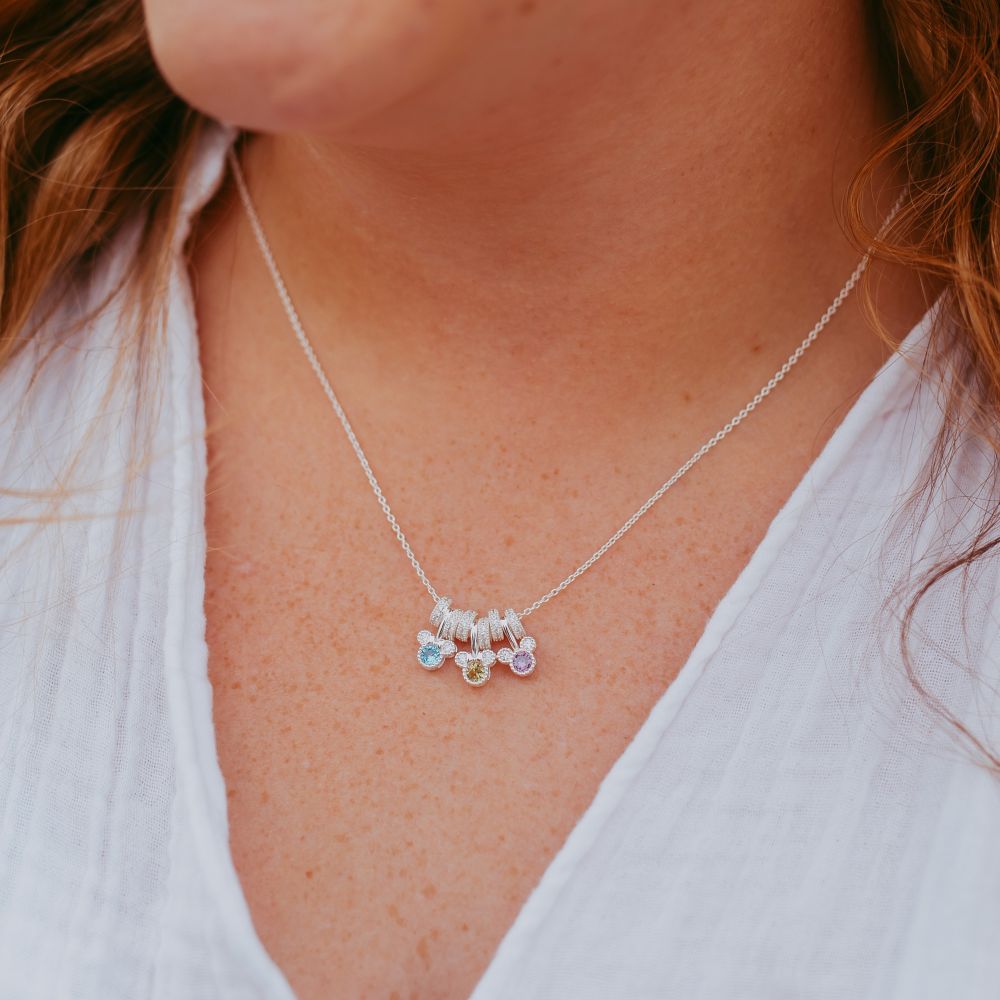 Minnie Mouse Birthstone Charm Necklace by Rebecca Hook