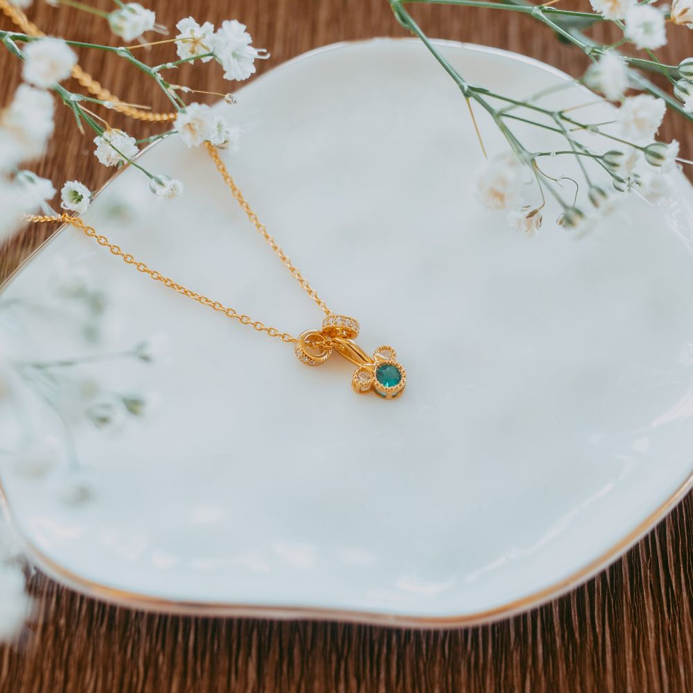Minnie Mouse Birthstone Charm Necklace by Rebecca Hook