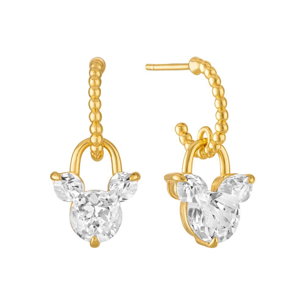Mickey Mouse Icon Half Hoop Earrings by Rebecca Hook