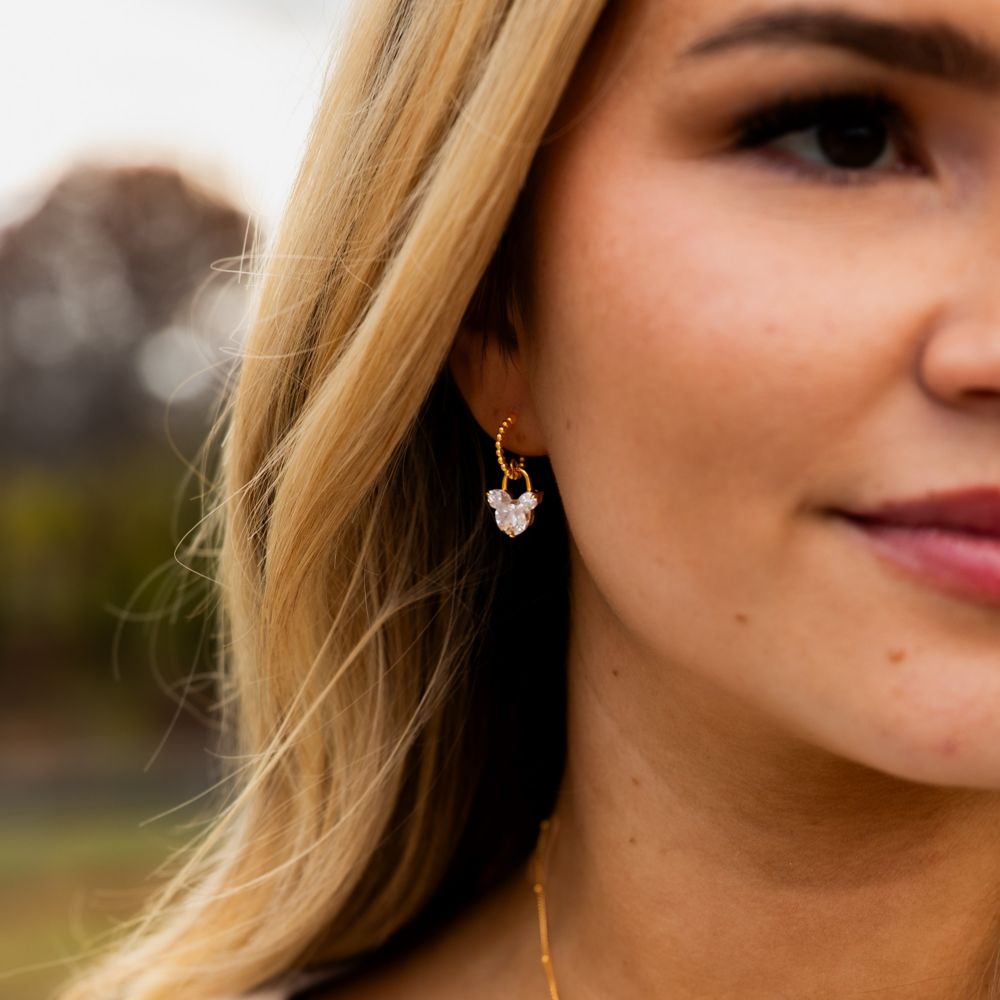 Mickey Mouse Icon Half Hoop Earrings by Rebecca Hook