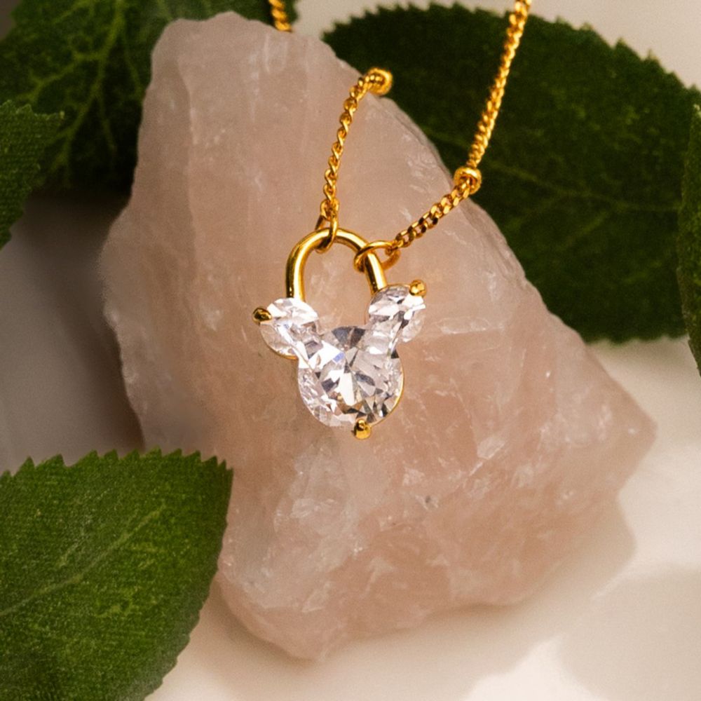 Mickey Mouse Icon Fixed Pendant Necklace by Rebecca Hook