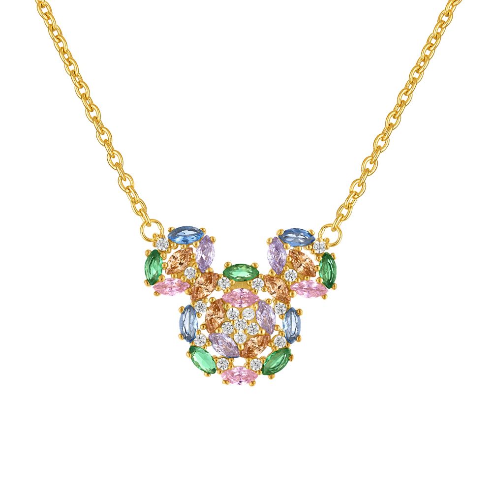 Mickey Mouse Multi-Color Icon Fixed Pendant Necklace by Rebecca Hook