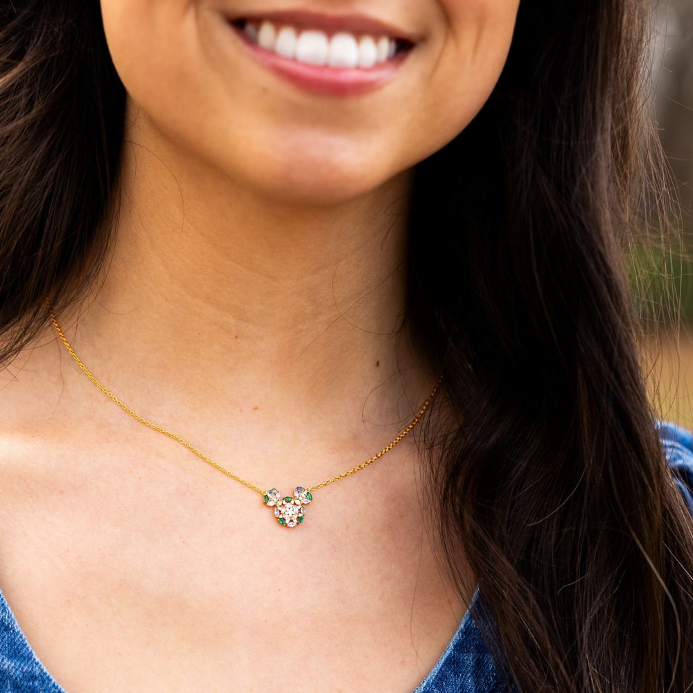 Mickey Mouse Multi-Color Icon Fixed Pendant Necklace by Rebecca Hook