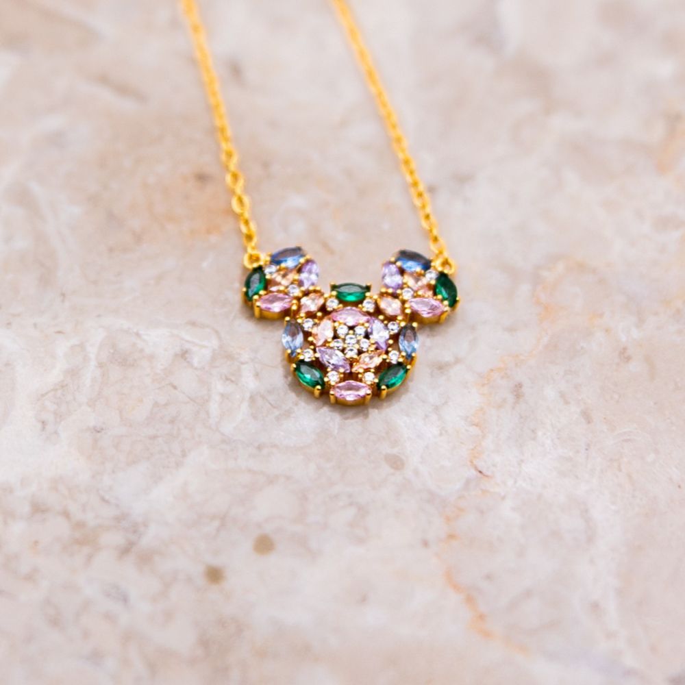 Mickey Mouse Multi-Color Icon Fixed Pendant Necklace by Rebecca Hook