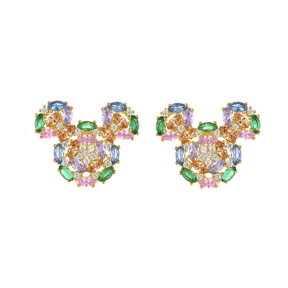 Mickey Mouse Multi-Color Icon Stud Earrings by Rebecca Hook