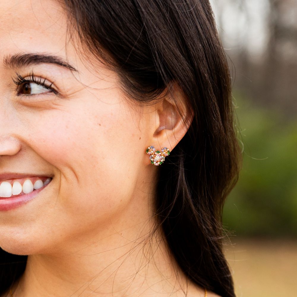 Mickey Mouse Multi-Color Icon Stud Earrings by Rebecca Hook