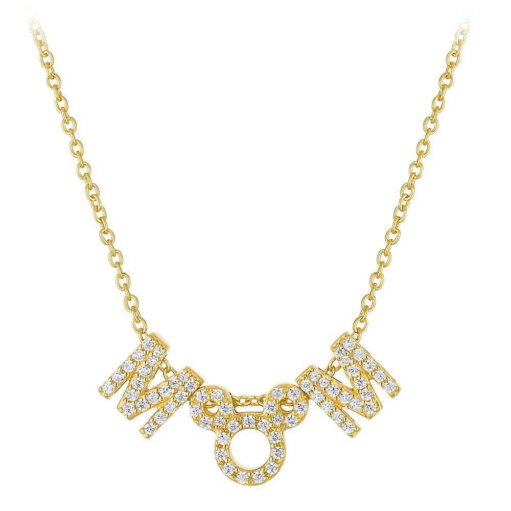 Mickey Mouse Icon ''Mom'' Neckace by Rebecca Hook &ndash; Gold
