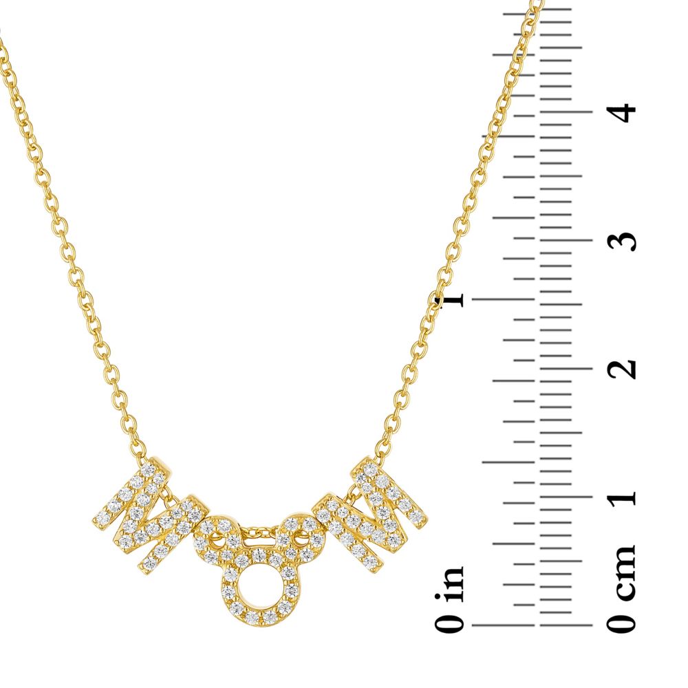 Mickey Mouse Icon ''Mom'' Neckace by Rebecca Hook &ndash; Gold