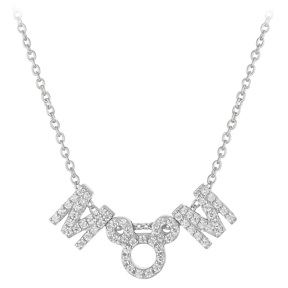 Mickey Mouse Icon ''Mom'' Neckace by Rebecca Hook &ndash; Silver