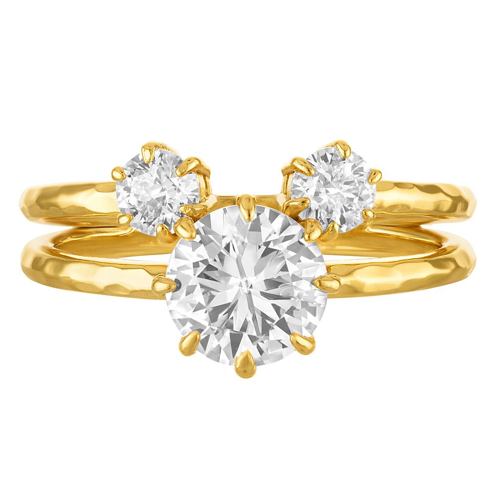 Mickey Mouse Icon Hammered Ring by Rebecca Hook