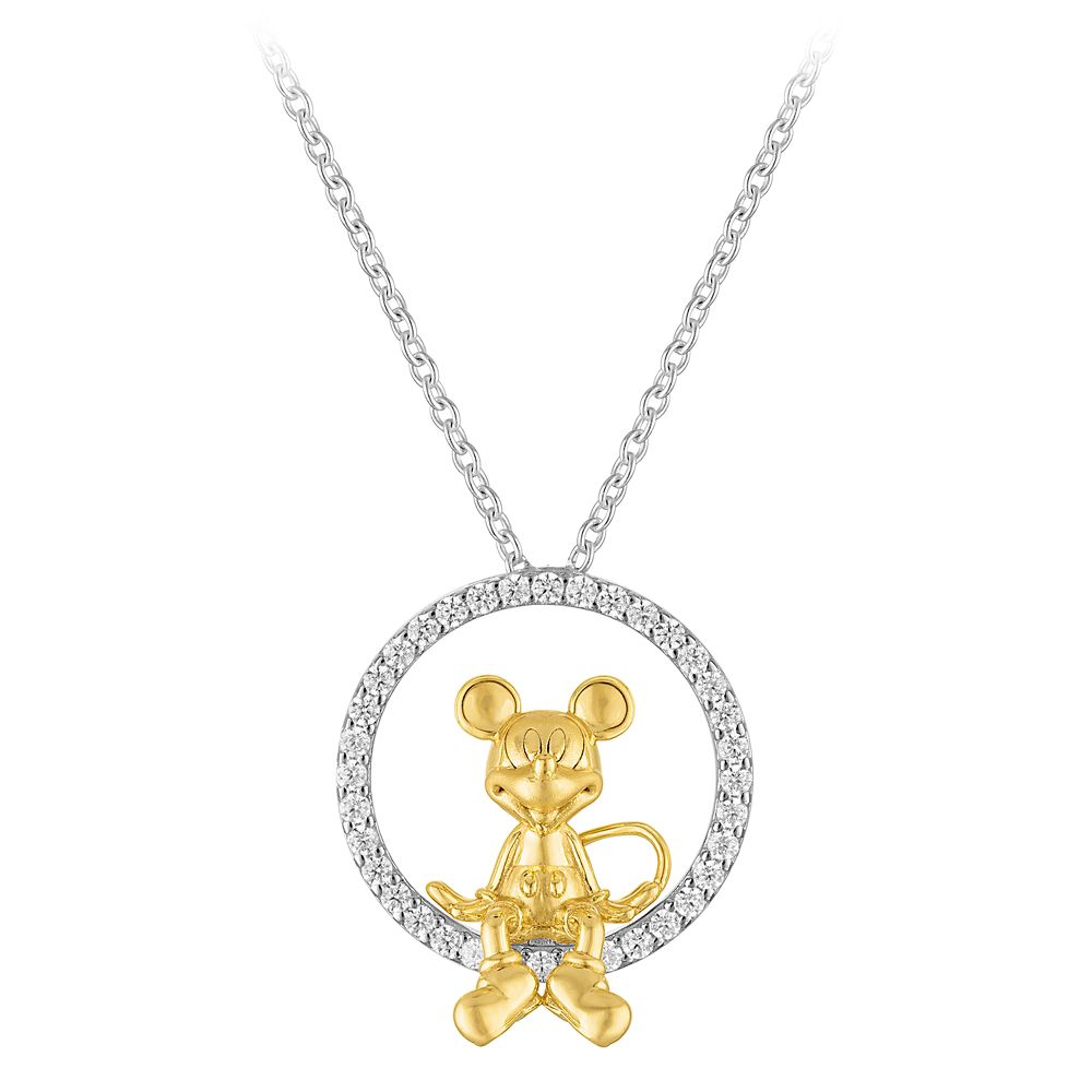 Mickey Mouse Seated Fixed Pendant Necklace by Rebecca Hook