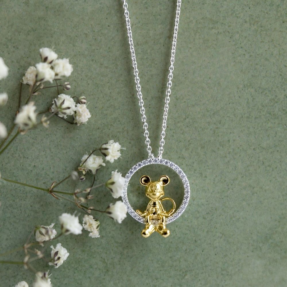 Mickey Mouse Seated Fixed Pendant Necklace by Rebecca Hook
