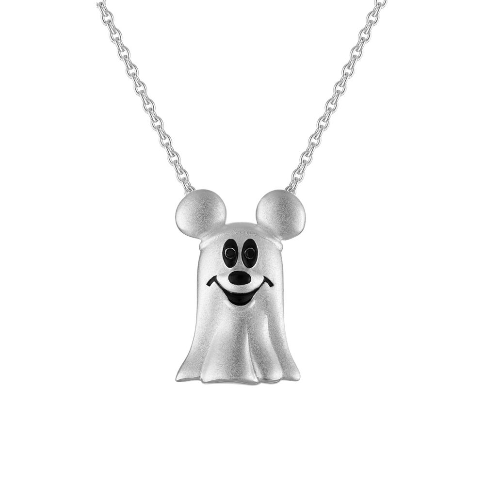 Mickey Mouse Ghost Pendant Necklace by Rebecca Hook