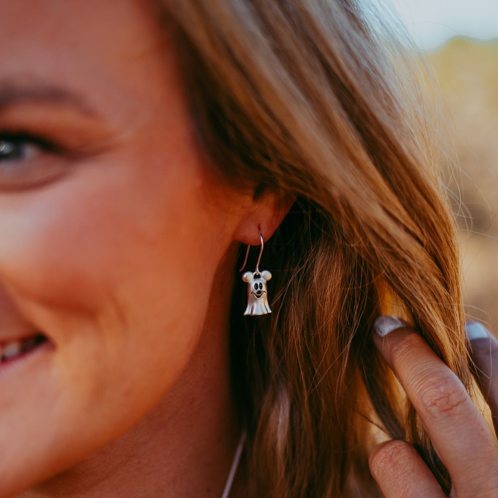 Mickey Mouse Ghost Earrings by Rebecca Hook