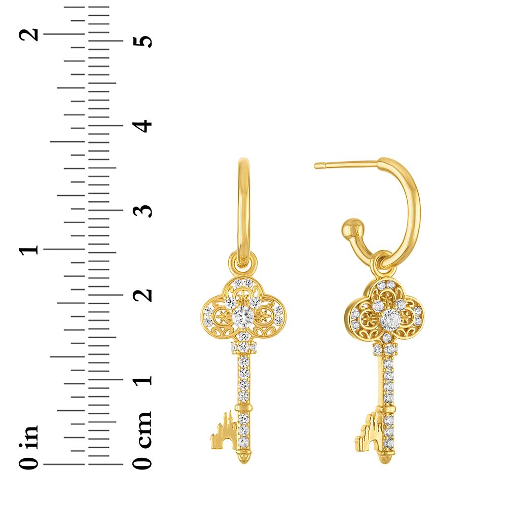 Mickey Mouse Icon Key Half Hoop Earrings by Rebecca Hook