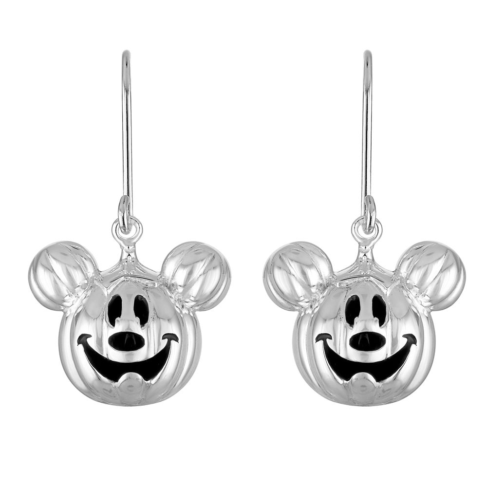 Mickey Mouse Jack-o'-Lantern Dangle Earrings by Rebecca Hook