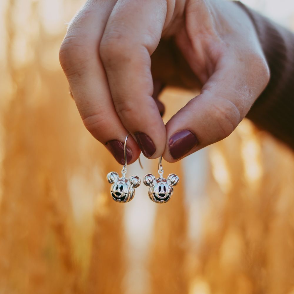 Mickey Mouse Jack-o'-Lantern Dangle Earrings by Rebecca Hook