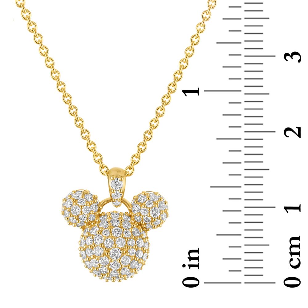 Mickey Mouse Icon Pav&eacute; Diamond and Gold Necklace by Rebecca Hook