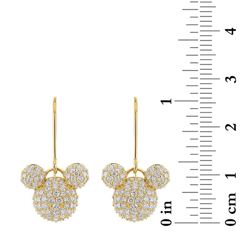 Mickey Mouse Icon Pav&eacute; Diamond and Gold Earrings by Rebecca Hook