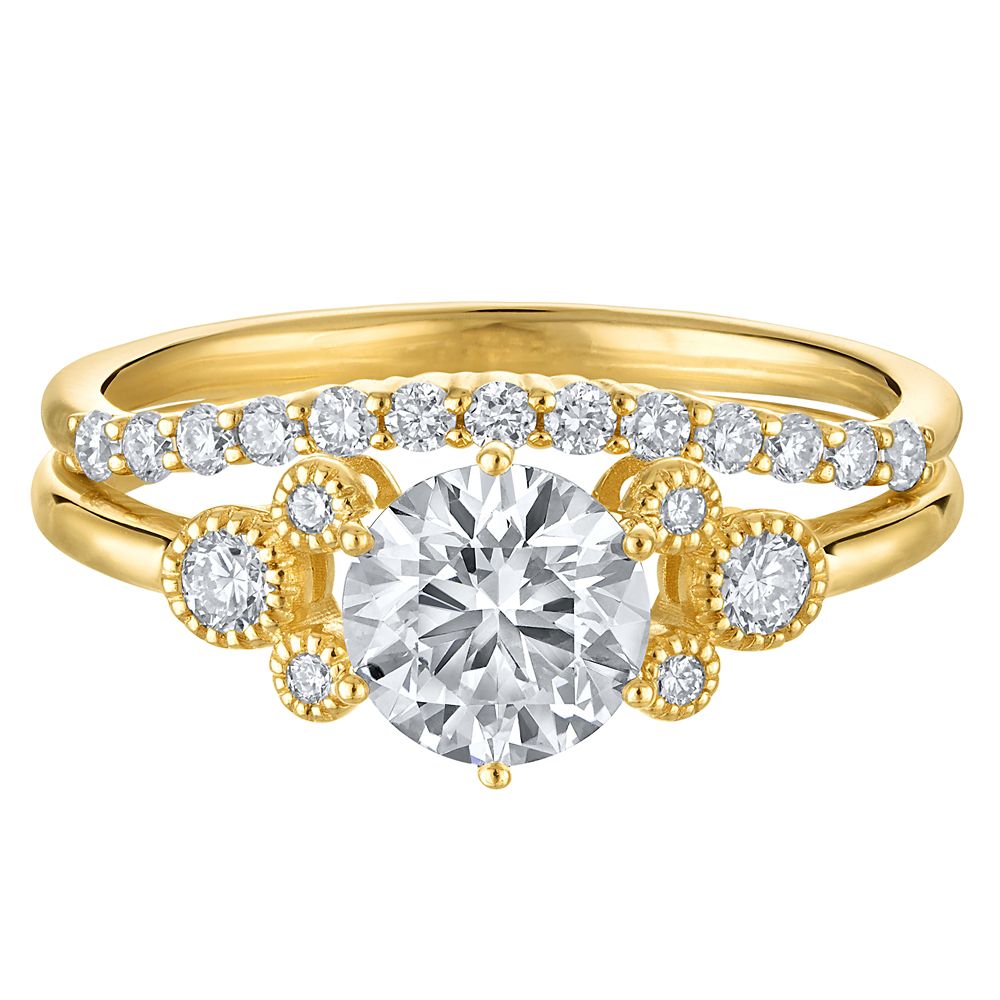 Mickey Mouse Icon Diamond Engagement Ring by Rebecca Hook &ndash; Yellow Gold