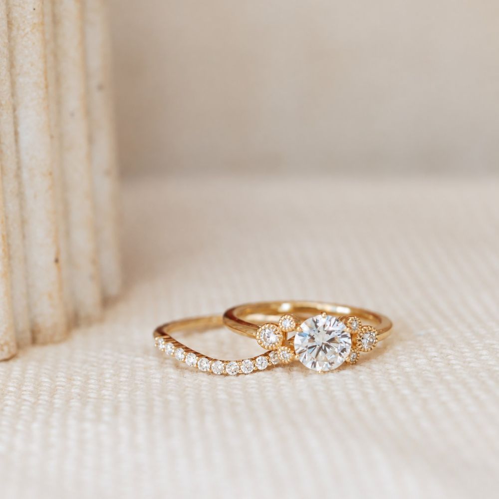 Mickey Mouse Icon Diamond Engagement Ring by Rebecca Hook &ndash; Yellow Gold