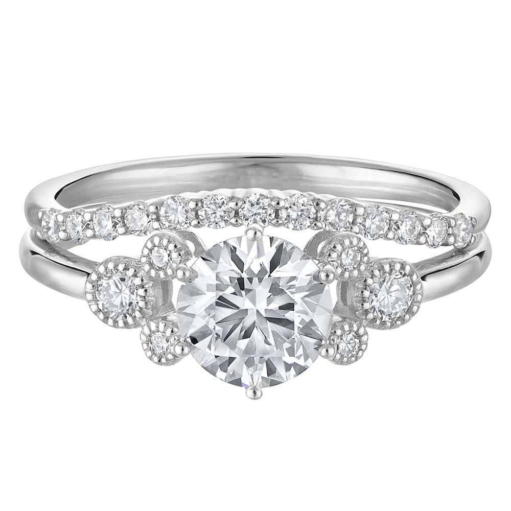 Mickey Mouse Icon Diamond Engagement Ring by Rebecca Hook &ndash; White Gold