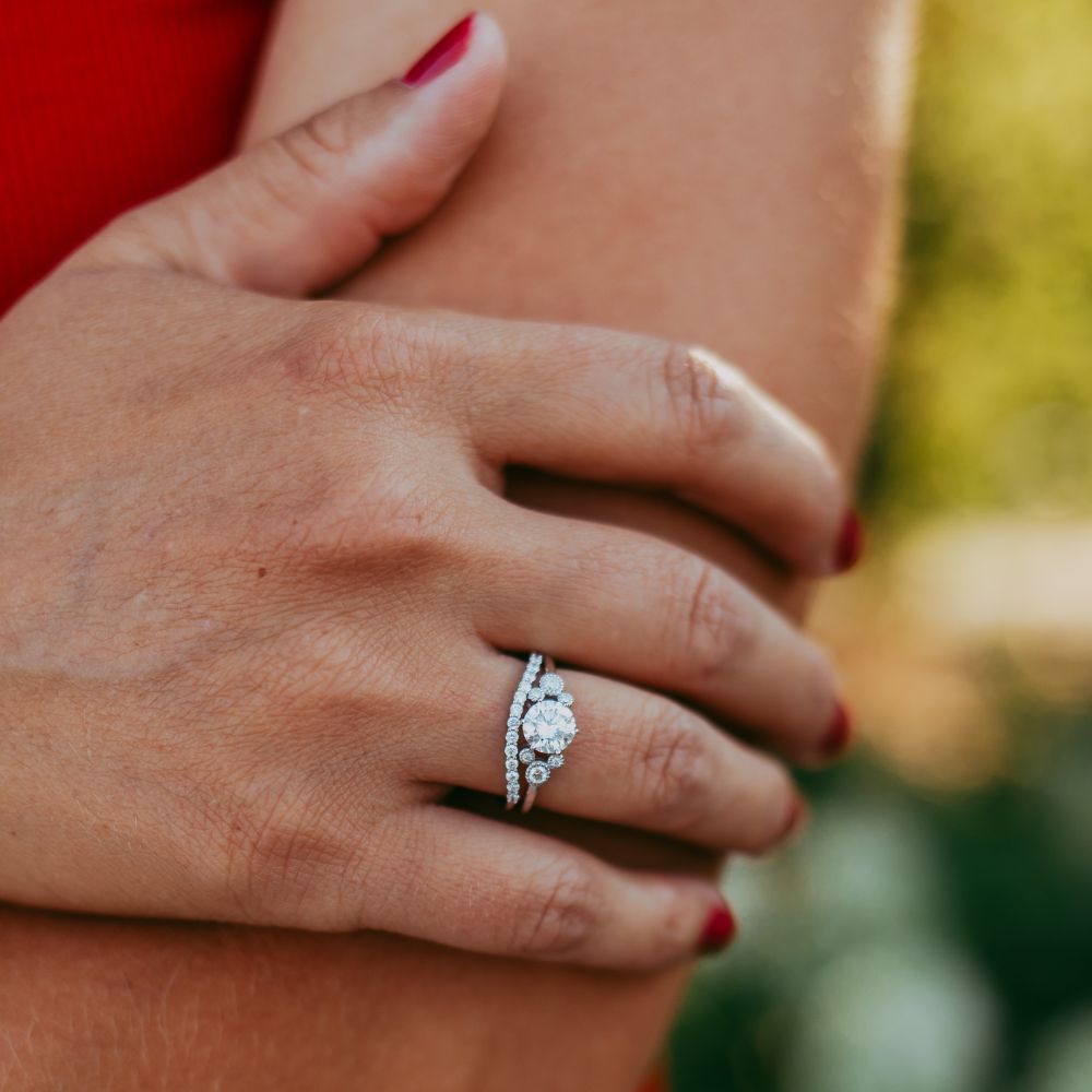 Mickey Mouse Icon Diamond Engagement Ring by Rebecca Hook &ndash; White Gold