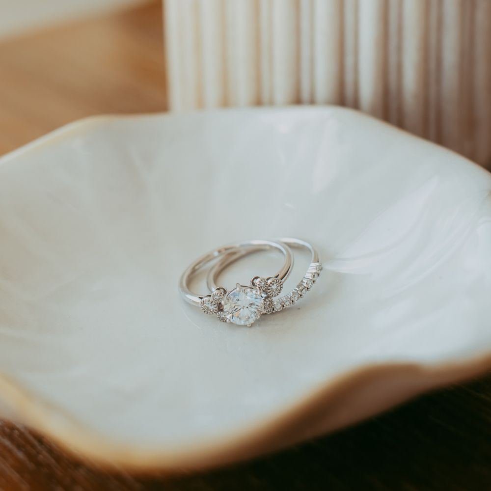 Mickey Mouse Icon Diamond Engagement Ring by Rebecca Hook &ndash; White Gold