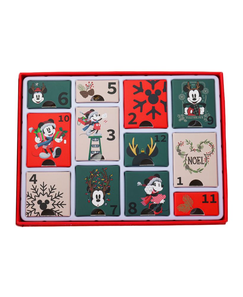 Mickey and Minnie Mouse Holiday Advent Calendar 12-Piece Jewelry Gift Set Official shopDisney