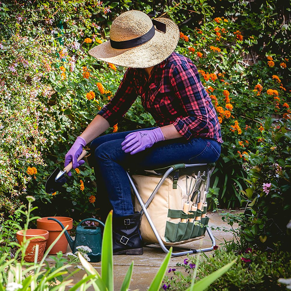 Winnie the Pooh Folding Garden Stool with Detachable Storage Tote Bag and Tools