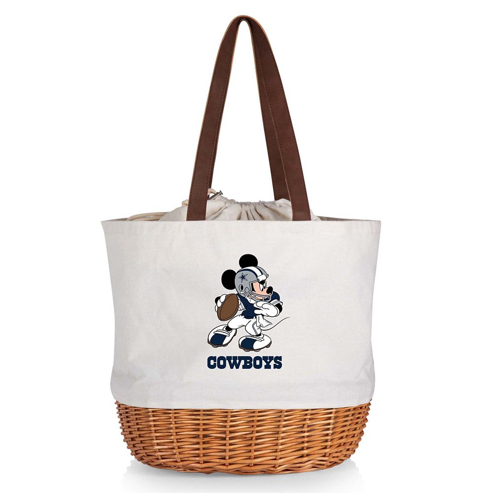Mickey Mouse x NFL Dallas Cowboys Coronado Wicker Basket Tote by Picnic Time