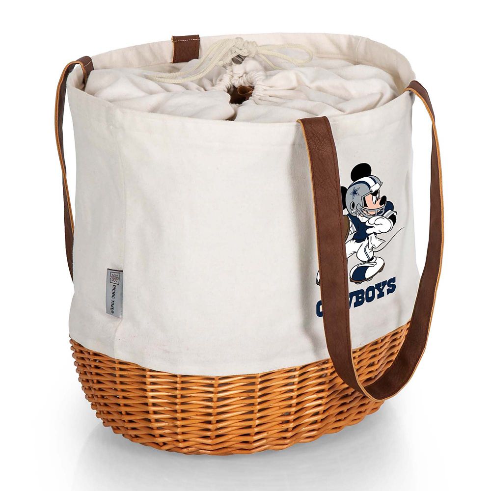 Mickey Mouse x NFL Dallas Cowboys Coronado Wicker Basket Tote by Picnic Time
