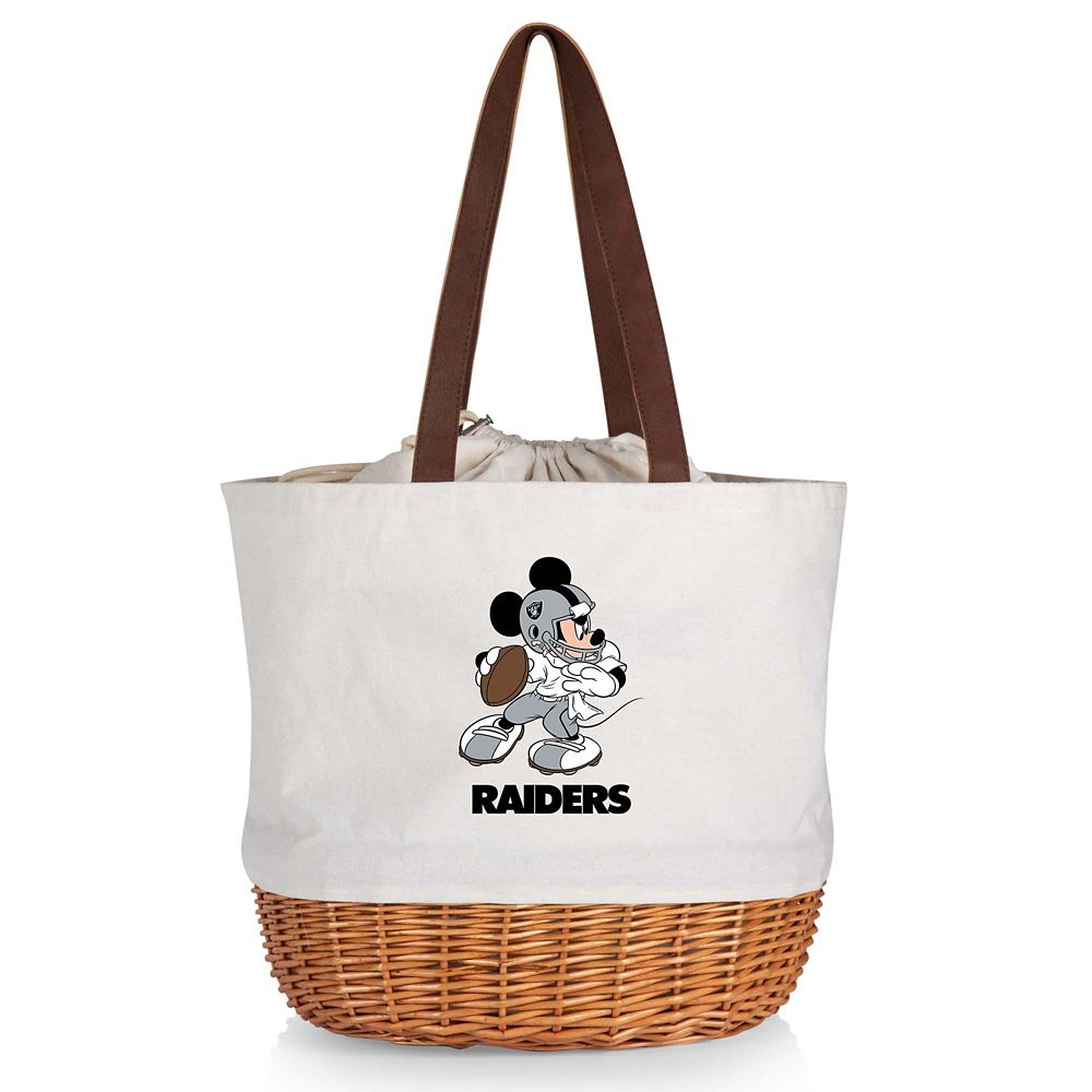 Mickey Mouse x NFL Las Vegas Raiders Coronado Wicker Basket Tote by Picnic Time