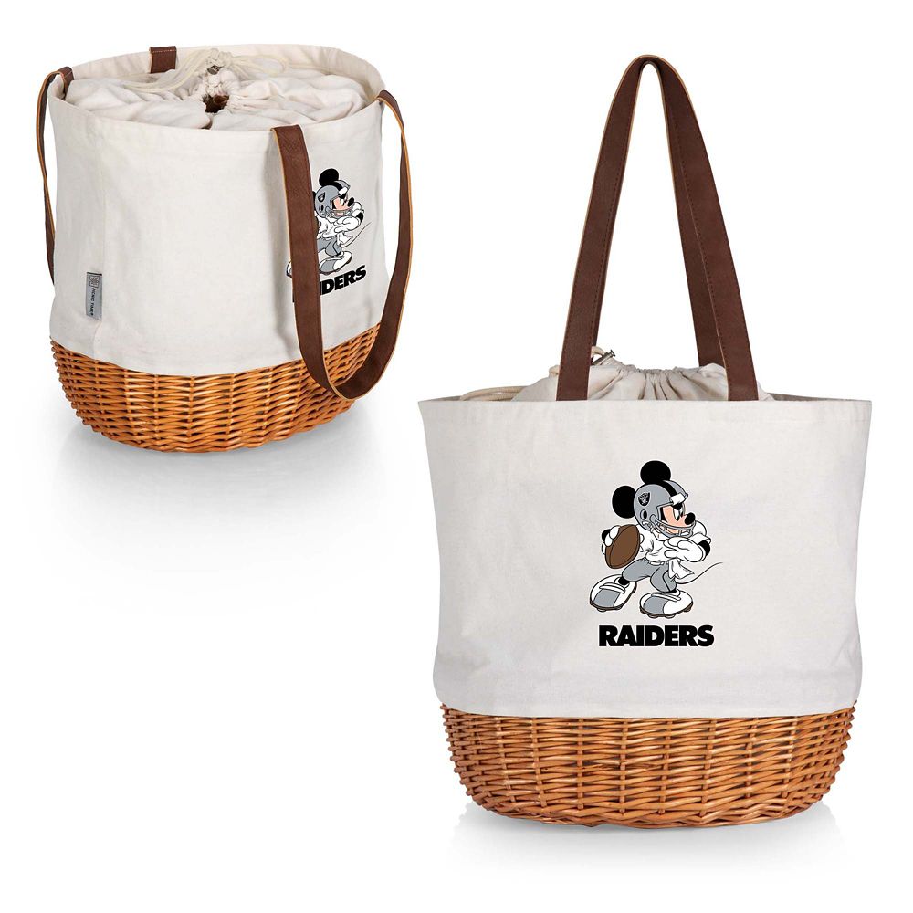 Mickey Mouse x NFL Las Vegas Raiders Coronado Wicker Basket Tote by Picnic Time