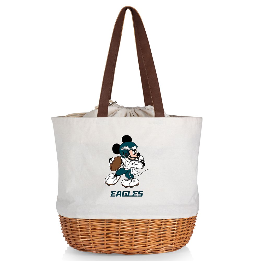 Mickey Mouse x NFL Philadelphia Eagles Coronado Wicker Basket Tote by Picnic Time