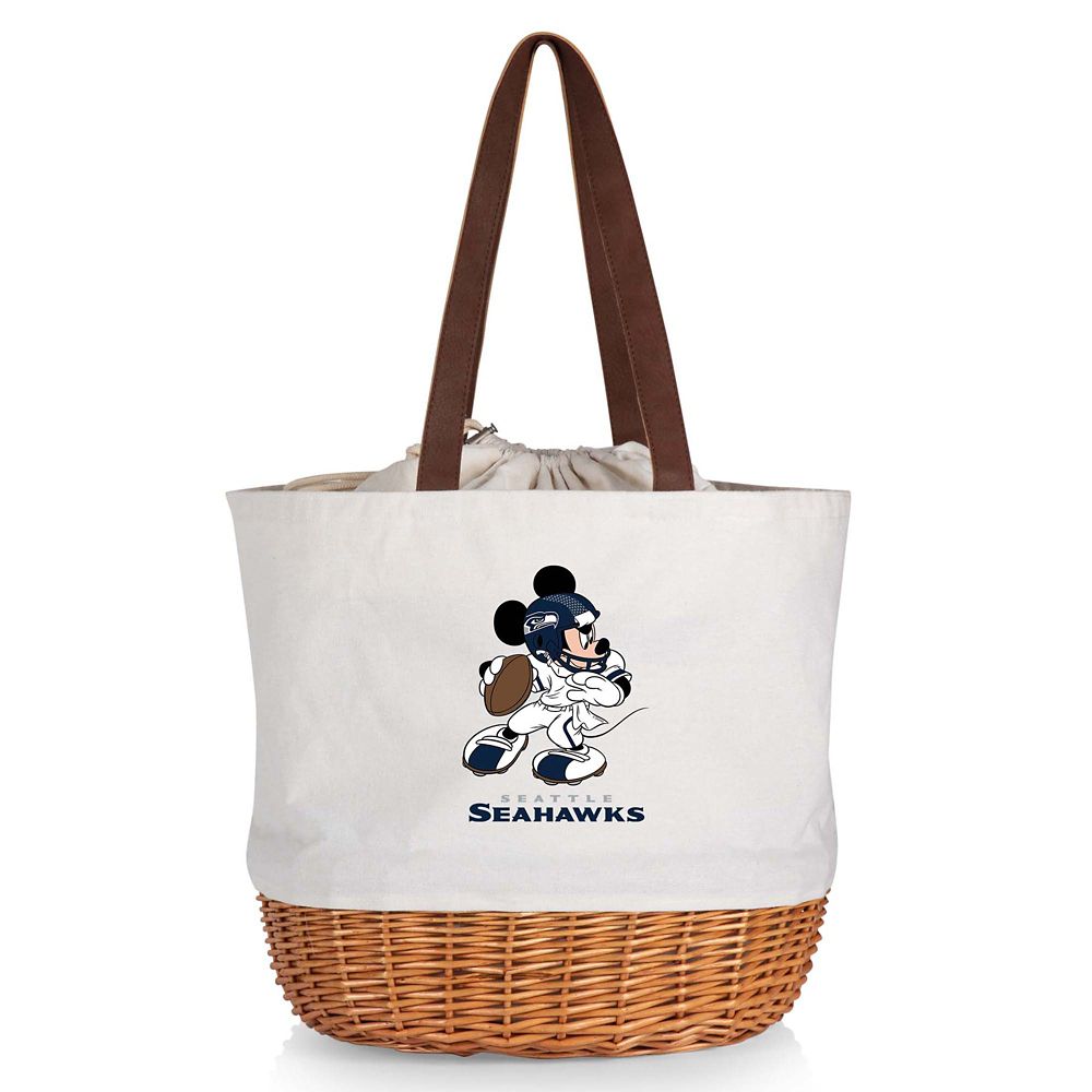 Mickey Mouse x NFL Seattle Seahawks Coronado Wicker Basket Tote by Picnic Time
