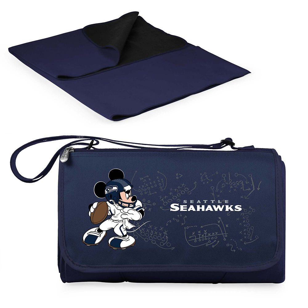 Mickey Mouse x NFL Seattle Seahawks Outdoor Picnic Blanket Tote by Picnic Time