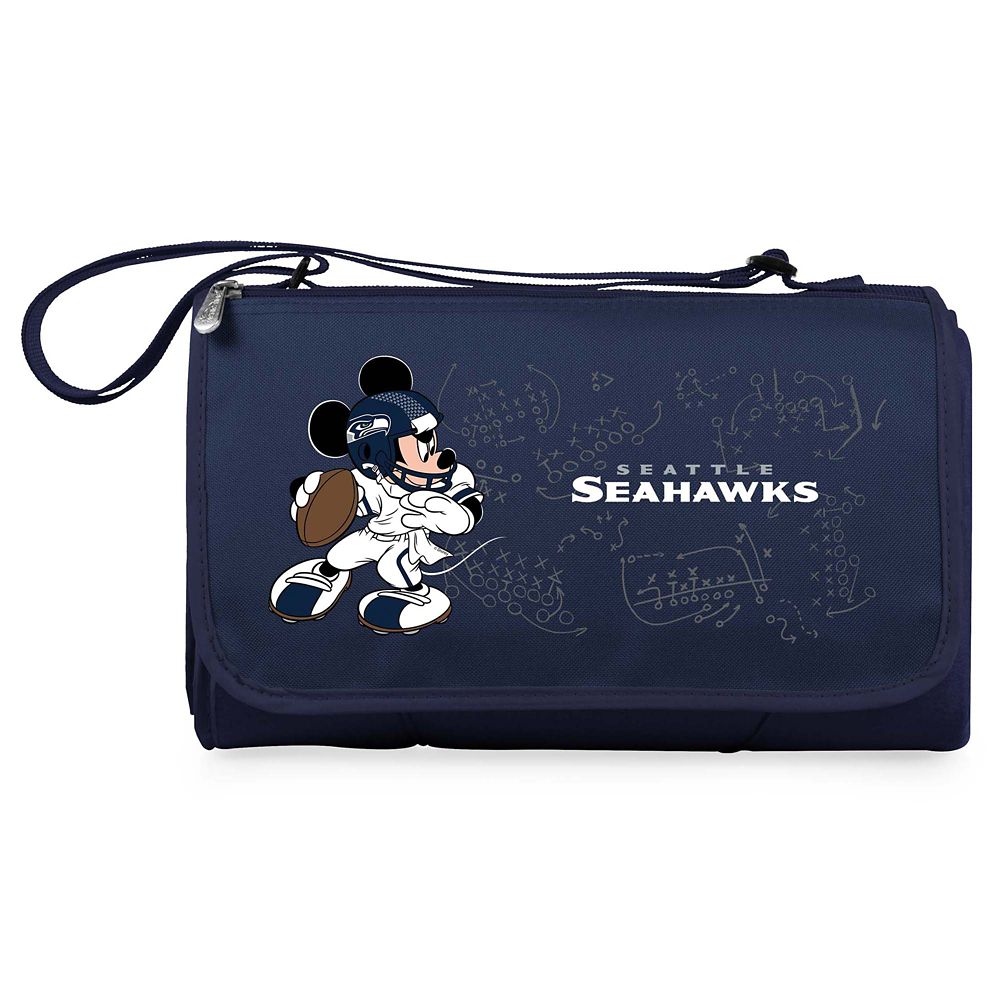 Mickey Mouse x NFL Seattle Seahawks Outdoor Picnic Blanket Tote by Picnic Time