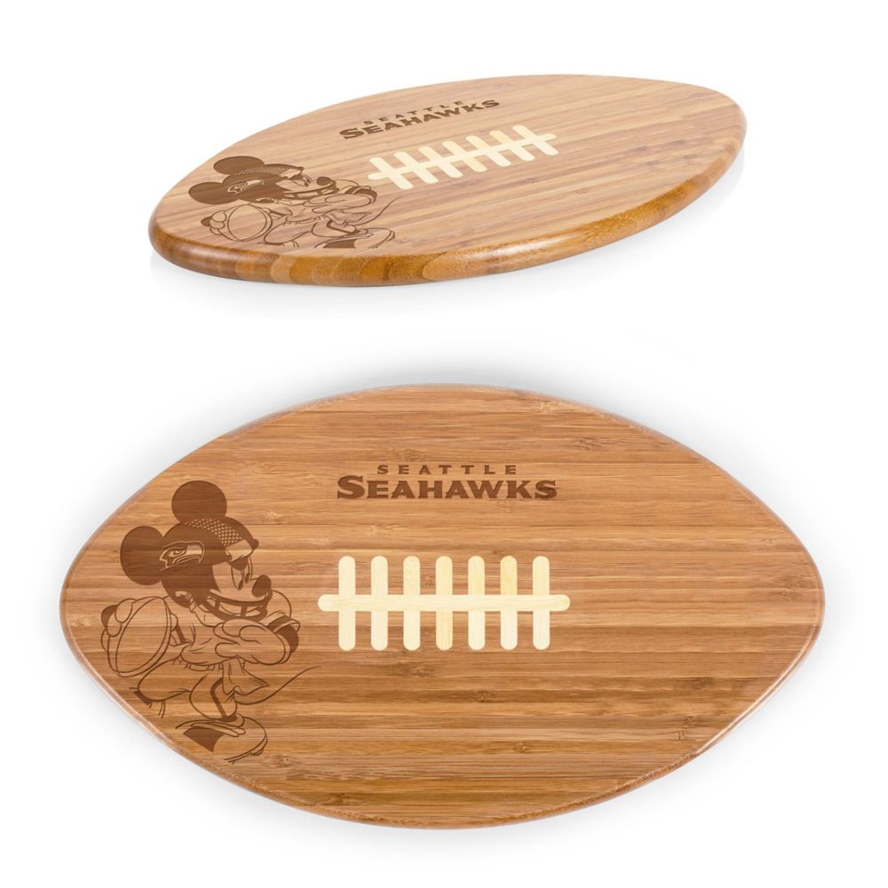 Mickey Mouse x NFL Seattle Seahawks Touchdown! Football Cutting Board and Serving Tray by Picnic Time