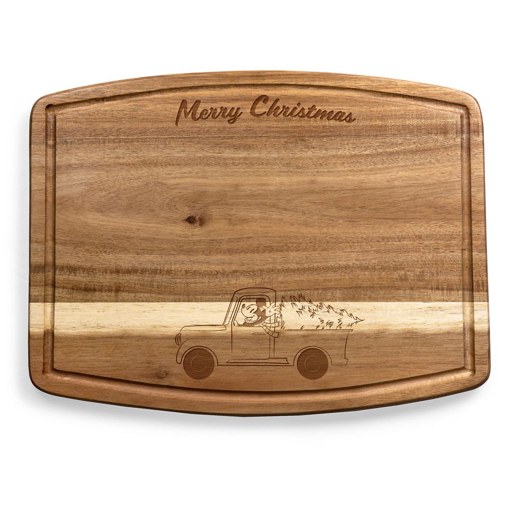 Mickey Mouse ''Merry Christmas'' Ovale Acacia Wood Cutting Board by Picnic Time